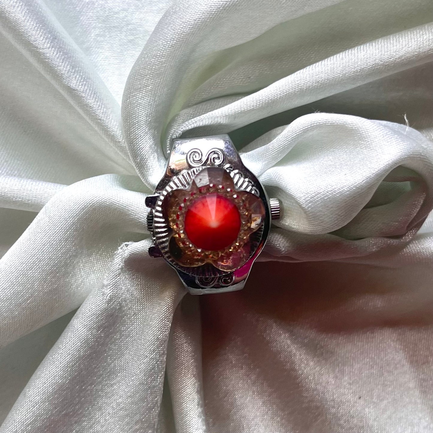 ❦ Coquette Flower Watch Ring