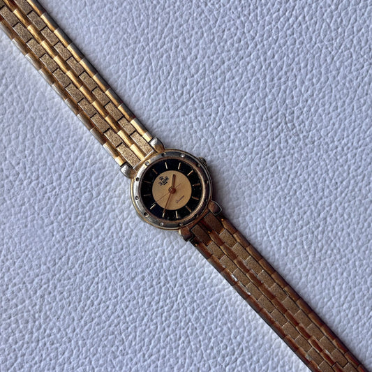 ❦︎ -RARE- Working 18K Goldplated Seastar Swiss Water Resistant Watch