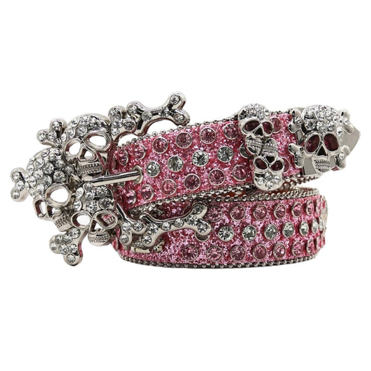 ❦︎ B.B Simon Cowgirl/Cowboy Rhinestone Skull Belt