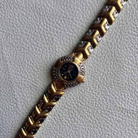 ❦ -Working- Silver & Gold Ribbed Watch